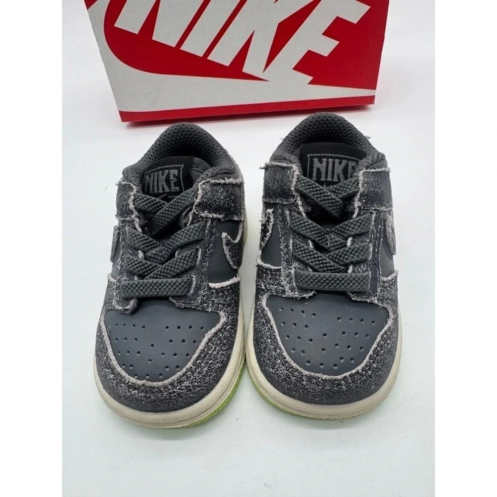 Nike Dunk Low Halloween Toddler Iron Grey Scream Green DQ6217-001 Size 3C Mens